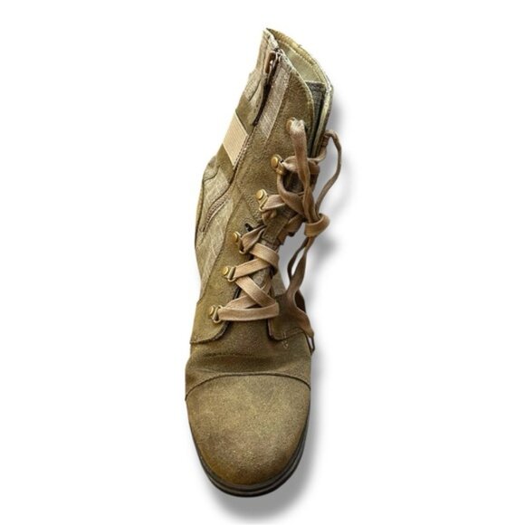 Women’s 9 Sorel Major Carly Olive Green Combat Boot Zip Up - Picture 10 of 13